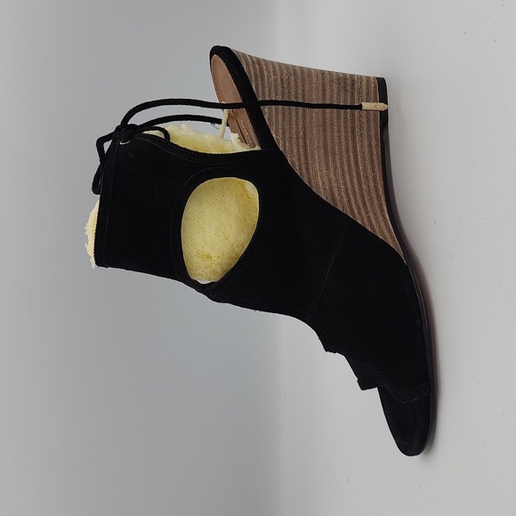 AQUAZZURA Black Suede Cut-out Wedge w/Heel Tie, Size 39 - Picture 7 of 8